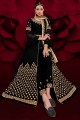 Georgette Eid Anarkali Suit in Black Georgette