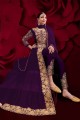 Georgette Wine Purple Eid Anarkali Suit with dupatta