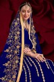 Georgette Eid Anarkali Suit with Georgette in Blue