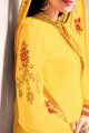 Yellow Georgette Eid Salwar Kameez in Georgette