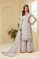 Grey Georgette Palazzo Pant Eid Palazzo Suit with Georgette