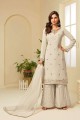 Georgette Palazzo Pant Eid Palazzo Suit in Cream Georgette