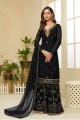 Black Palazzo Pant Eid Palazzo Suit in Georgette with Georgette