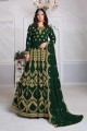 Faux Georgette Eid Anarkali Suit in Green