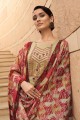 Eid Palazzo Suit in Khaki Brown Cotton with Cotton