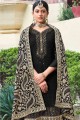 Black Palazzo Suit in Georgette with Georgette