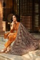 Delicate Art Silk Orange Salwar Kameez in Art Silk
