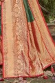 Silk Weaving Green South Indian Saree with Blouse