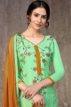 Cotton Eid Pakistani Suit in Sea Green with Cotton
