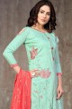 Cotton Eid Pakistani Suit in Sky Blue Cotton