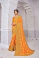 Splendid Silk Yellow Saree in Embroidered