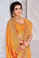 Splendid Silk Yellow Saree in Embroidered