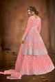 Pink Eid Anarkali Suit with Net