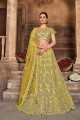 Enticing Embroidered Lehenga Choli in Yellow Net