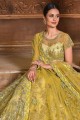 Enticing Embroidered Lehenga Choli in Yellow Net