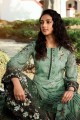 Turquoise  Crepe Palazzo Suit with Crepe