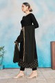 Rayon Black Palazzo Suit in Rayon