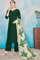 Green Palazzo Suit with Rayon Rayon