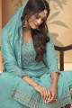 sky Blue Sharara Suit with Georgette