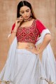 Lehenga Choli in White Georgette with Embroidery