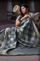 Banarasi raw Silk Saree with Weaving in Grey