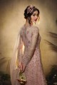 Light Pink Net Churidar Anarkali Suit