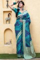 Blue Weaving Saree in Banarasi raw Silk
