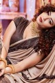Satin Saree with Hand in Wine 