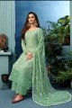 Sea Green Cotton Palazzo Suit with Cotton
