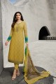 Crepe Yellow Palazzo Suit in Crepe