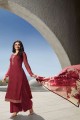 Crepe Maroon Palazzo Suit with dupatta