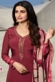 Crepe Maroon Palazzo Suit with dupatta