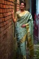 Pista Weaving South Indian Saree in Silk