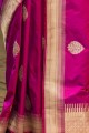 Dark pink  Banarasi raw silk  Saree