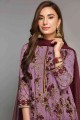 Georgette Salwar Kameez in Purple with dupatta