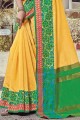 Weaving Cotton Saree in Yellow