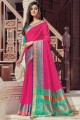 Weaving Cotton Saree in Pink with Blouse