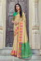 Saree in Beige Cotton with Weaving