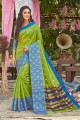 Dazzling Silk Weaving Green Saree with Blouse
