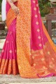 Delicate Weaving Saree in Pink Silk