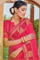 Splendid Embroidered Silk Pink Saree Blouse
