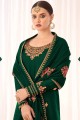 Green Tussar Silk Palazzo Suit with Tussar Silk