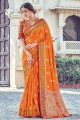 Stunning Weaving Silk South Indian Saree in Mustard