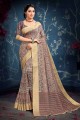 Dazzling Cotton Saree with Printed in Grey