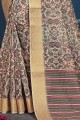 Fascinating Cotton Saree with Printed in Grey
