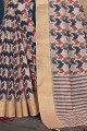 Cotton Saree with Printed in Pink
