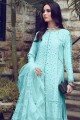 Sky Blue Palazzo Pant Palazzo Suit in Cotton with Cotton
