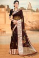 Silk Lace Border Wine Purple South Indian Saree with Blouse