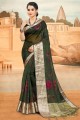 Silk Green South Indian Saree in Lace Border