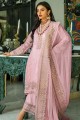 Pink Faux Georgette Palazzo Suit